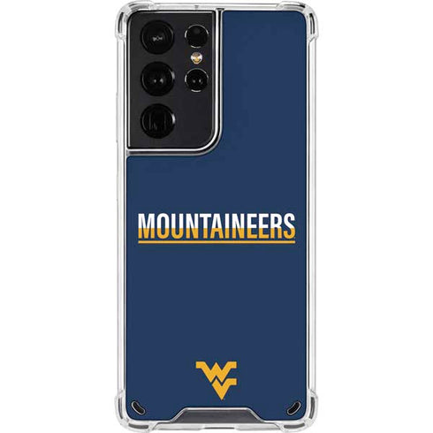 West Virginia University Blue Wood Floor Galaxy S21 Ultra 5G Clear Case